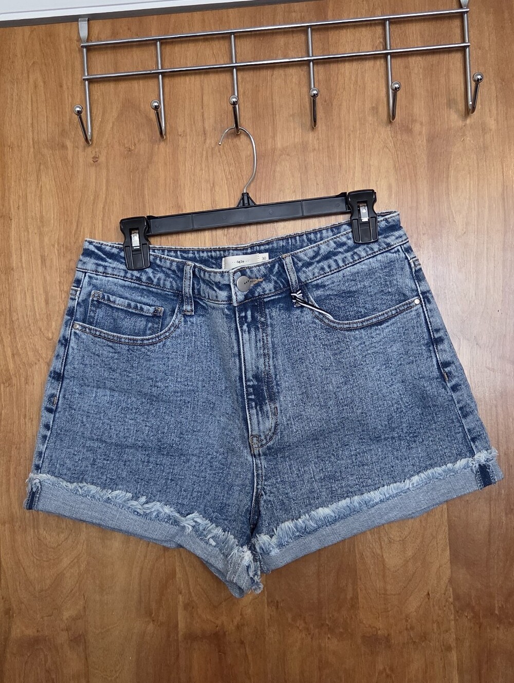 Francesca's Collections Faded Blue High-Rise Denim Shorts